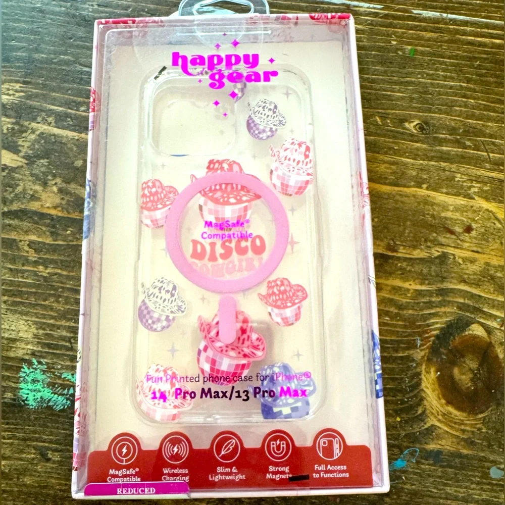 Happy gear Magnsafe FUN iPhone 14 Pro Max /13pro max phone case-DISCO COWBOY 🤠